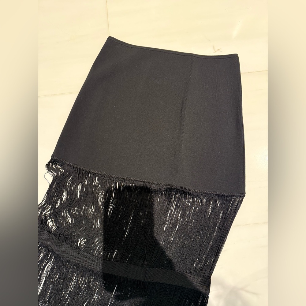 Khaite Black Viv Fringed Midi Skirt - Picture 7 of 7
